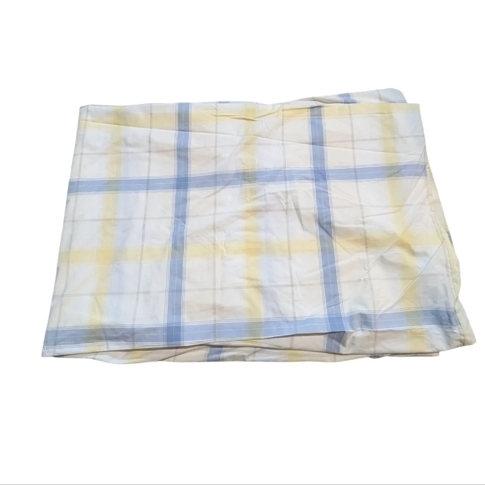 90s Eddie Bauer Duvet Cover Twin Plaid Yellow Blue White Cottagecore Preppy